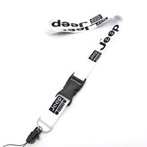 Universal Jeep White Lanyard Keychain ID Badge Holder Quick Release Buckle